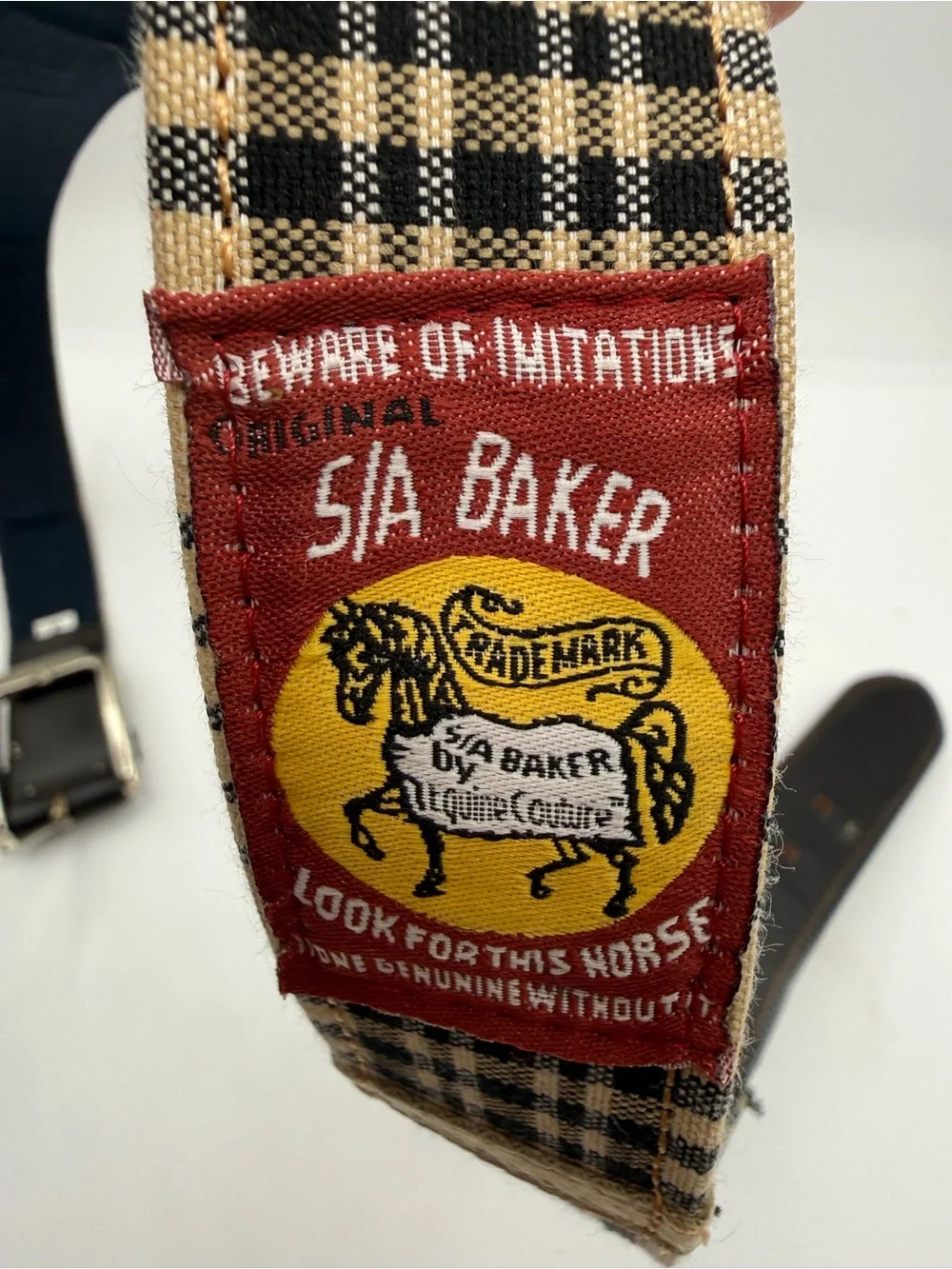 S/A Baker by equine couture plaid equestrian belt womens small